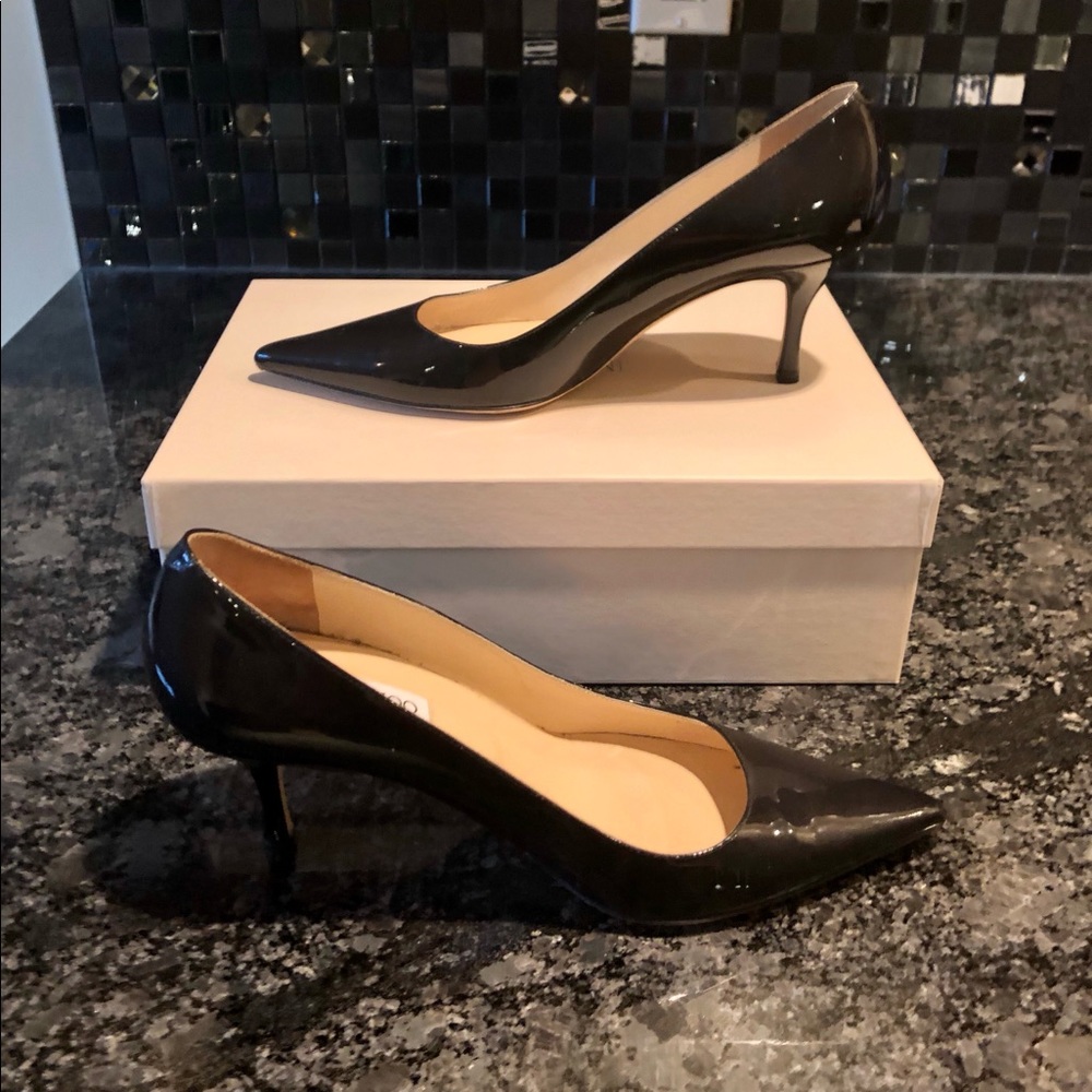 Jimmy Choo Navy Patent Heels - Picture 1 of 16